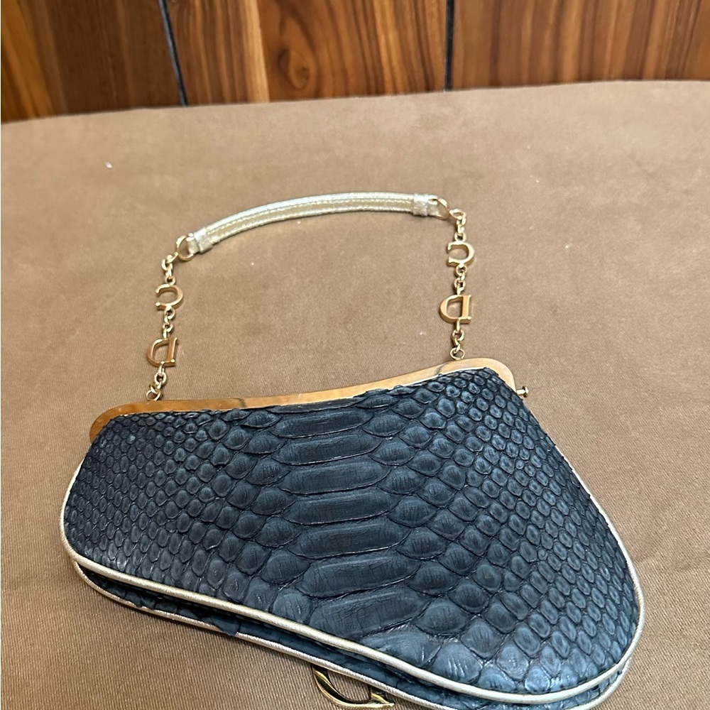 Iconic 2002 Python Dior Small Saddle Bag. Excelle… - image 4